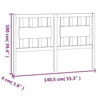 vidaXL Kopfteil Wei&szlig; 140,5x4x100 cm Massivholz Kiefer