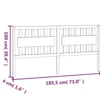 vidaXL Kopfteil Honigbraun 185,5x4x100 cm Massivholz Kiefer