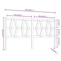 vidaXL Kopfteil Wei&szlig; 206x4x100 cm Massivholz Kiefer