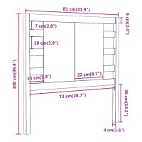 vidaXL Kopfteil Schwarz 81x4x100 cm Massivholz Kiefer