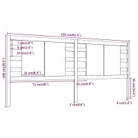 vidaXL Bett-Kopfteil 156x4x100 cm Massivholz Kiefer