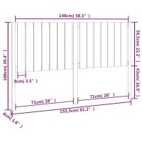 vidaXL Bett-Kopfteil Honigbraun 155,5x4x100 cm Massivholz Kiefer