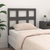 vidaXL Kopfteil Grau 80,5x4x100 cm Massivholz Kiefer