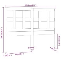 vidaXL Kopfteil Grau 145,5x4x100 cm Massivholz Kiefer