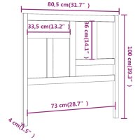 vidaXL Kopfteil Honigbraun 80,5x4x100 cm Massivholz Kiefer