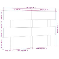 vidaXL Kopfteil Wei&szlig; 144x3x81 cm Massivholz Kiefer