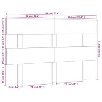 vidaXL Kopfteil Schwarz 184x3x81 cm Massivholz Kiefer