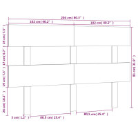 vidaXL Kopfteil Wei&szlig; 204x3x81 cm Massivholz Kiefer