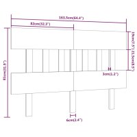 vidaXL Kopfteil Schwarz 163,5x3x81 cm Massivholz Kiefer