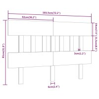 vidaXL Kopfteil Schwarz 183,5x3x81 cm Massivholz Kiefer