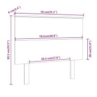 vidaXL Kopfteil Grau 79x6x82,5 cm Massivholz Kiefer