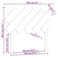 vidaXL Kopfteil Honigbraun 104x3x80,5 cm Massivholz Kiefer