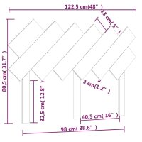 vidaXL Bett-Kopfteil Wei&szlig; 122,5x3x80,5 cm Massivholz Kiefer