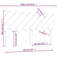 vidaXL Bett-Kopfteil Grau 159,5x3x80,5 cm Massivholz Kiefer