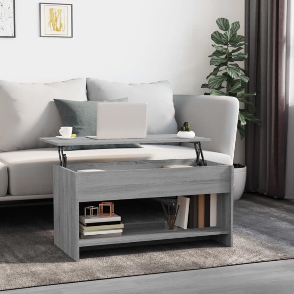 vidaXL Couchtisch Grau Sonoma 102x50x52,5 cm Holzwerkstoff