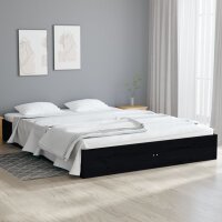 vidaXL Massivholzbett Schwarz 120x190 cm 4FT Small Double