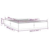 vidaXL Massivholzbett Wei&szlig; 140x190 cm