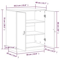 vidaXL Sideboard Grau 65,5x40x75 cm Massivholz Kiefer