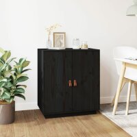 vidaXL Sideboard Schwarz 65,5x40x75 cm Massivholz Kiefer