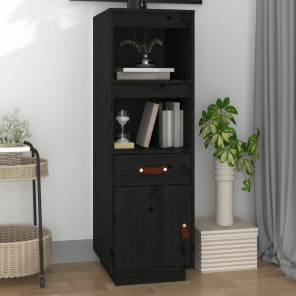 vidaXL Highboard Schwarz 34x40x108,5 cm Massivholz Kiefer