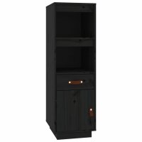 vidaXL Highboard Schwarz 34x40x108,5 cm Massivholz Kiefer