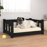 vidaXL Hundebett Schwarz 65,5x50,5x28 cm Massivholz Kiefer