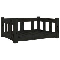 vidaXL Hundebett Schwarz 65,5x50,5x28 cm Massivholz Kiefer