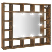 vidaXL Spiegelschrank mit LED R&auml;uchereiche 91x15x76,5 cm