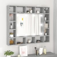 vidaXL Spiegelschrank mit LED Grau Sonoma 91x15x76,5 cm