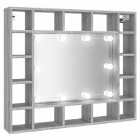 vidaXL Spiegelschrank mit LED Grau Sonoma 91x15x76,5 cm