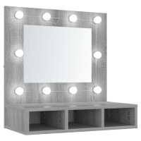 vidaXL Spiegelschrank mit LED Grau Sonoma 60x31,5x62 cm