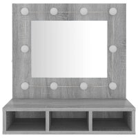 vidaXL Spiegelschrank mit LED Grau Sonoma 60x31,5x62 cm