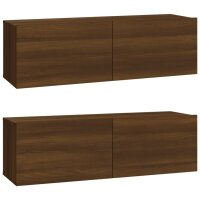 vidaXL TV-Wandschr&auml;nke 2 Stk. Braun Eiche 100x30x30 cm Holzwerkstoff