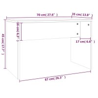 vidaXL Schminkhocker Braun Eichen-Optik 70x35x45 cm Holzwerkstoff