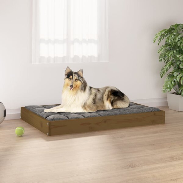 vidaXL Hundebett Honigbraun 91,5x64x9 cm Massivholz Kiefer