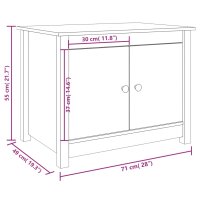 vidaXL Couchtisch Wei&szlig; 71x49x55 cm Massivholz Kiefer