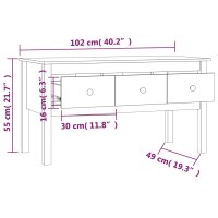 vidaXL Couchtisch Honigbraun 102x49x55 cm Massivholz Kiefer