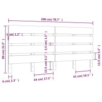 vidaXL Kopfteil 200x3x80 cm Massivholz Kiefer