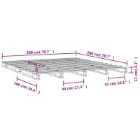 vidaXL Palettenbett Wei&szlig; 200x200 cm Massivholz Kiefer