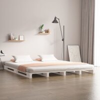 vidaXL Palettenbett Wei&szlig; 120x190 cm Massivholz Kiefer 4FT Small Double