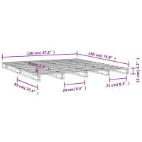 vidaXL Palettenbett Honigbraun 120x190 Massivholz Kiefer Small Double