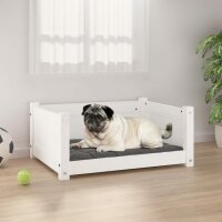 vidaXL Hundebett Weiß 65,5x50,5x28 cm Massivholz...