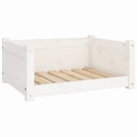 vidaXL Hundebett Weiß 65,5x50,5x28 cm Massivholz...