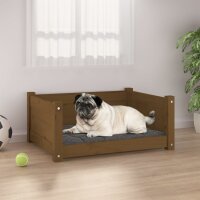 vidaXL Hundebett Honigbraun 65,5x50,5x28 cm Massivholz...