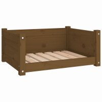 vidaXL Hundebett Honigbraun 65,5x50,5x28 cm Massivholz...