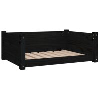 vidaXL Hundebett Schwarz 75,5x55,5x28 cm Massivholz Kiefer