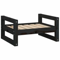 vidaXL Hundebett Schwarz 55,5x45,5x28 cm Massivholz Kiefer