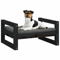 vidaXL Hundebett Schwarz 55,5x45,5x28 cm Massivholz Kiefer