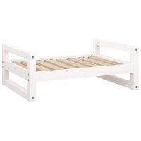 vidaXL Hundebett Weiß 75,5x55,5x28 cm Massivholz...