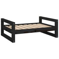 vidaXL Hundebett Schwarz 75,5x55,5x28 cm Massivholz Kiefer